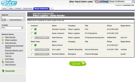 Salesforce Skype