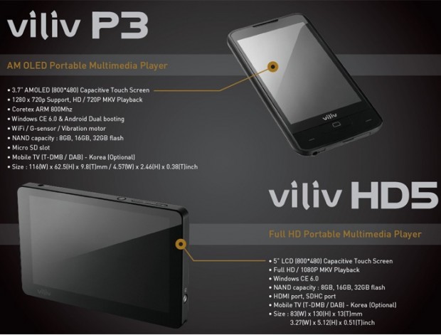 viliv hd5 and p3