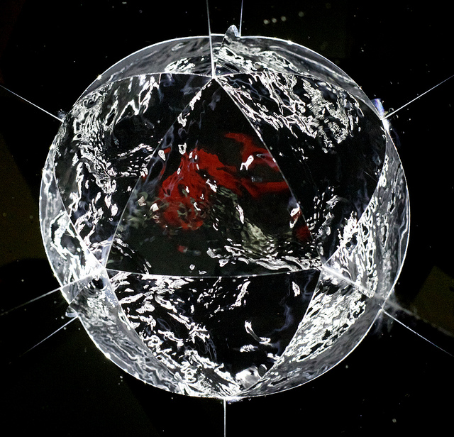 Floating sphere of water