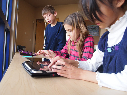 kids on tablets