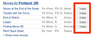 Google Movie Showtimes