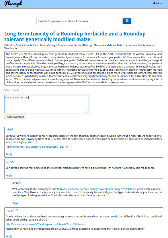 Plasmyd discussion screenshot