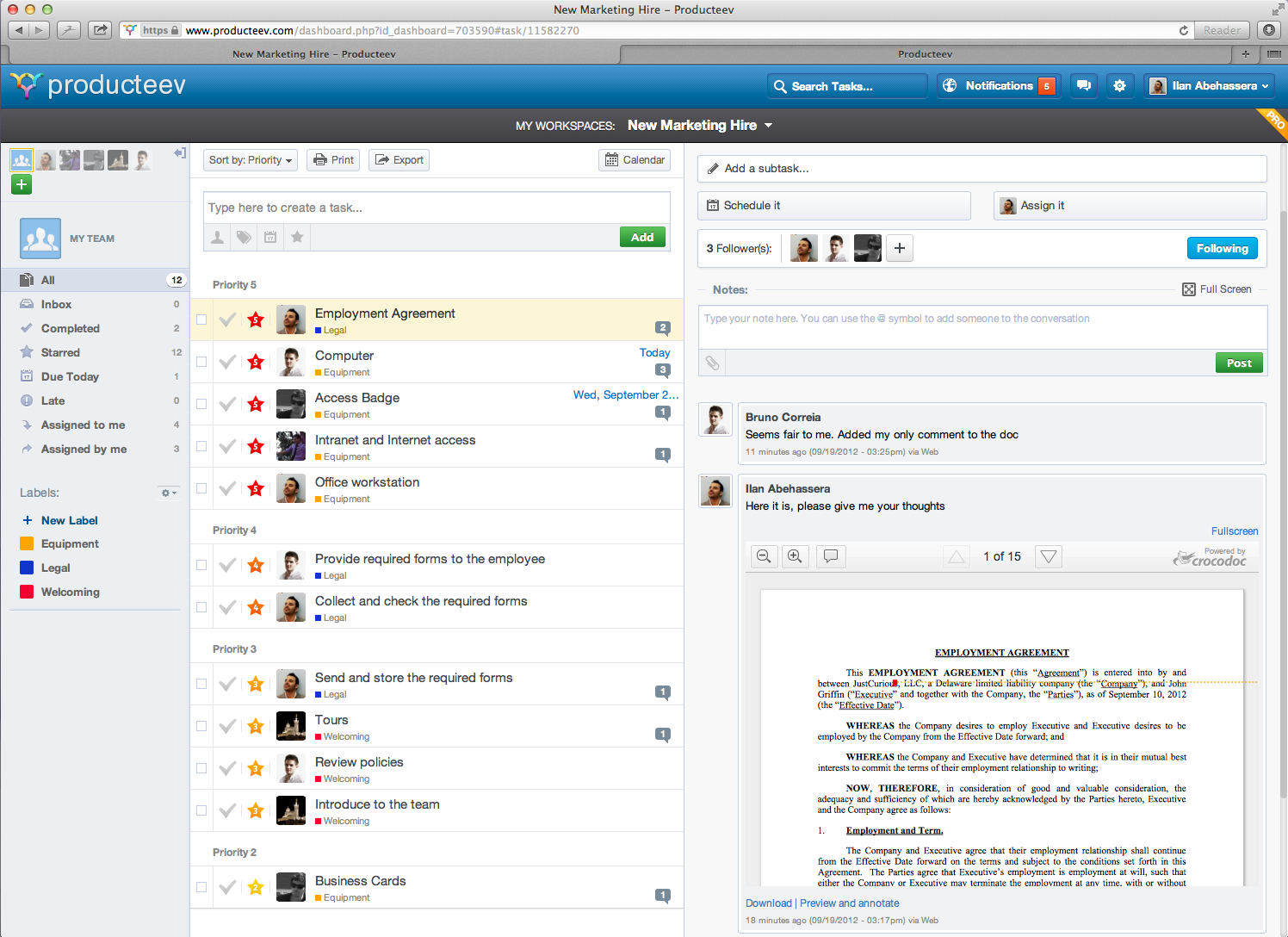 Producteev Crocodoc integration screenshot