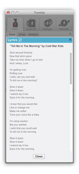 TuneUp Lyrics