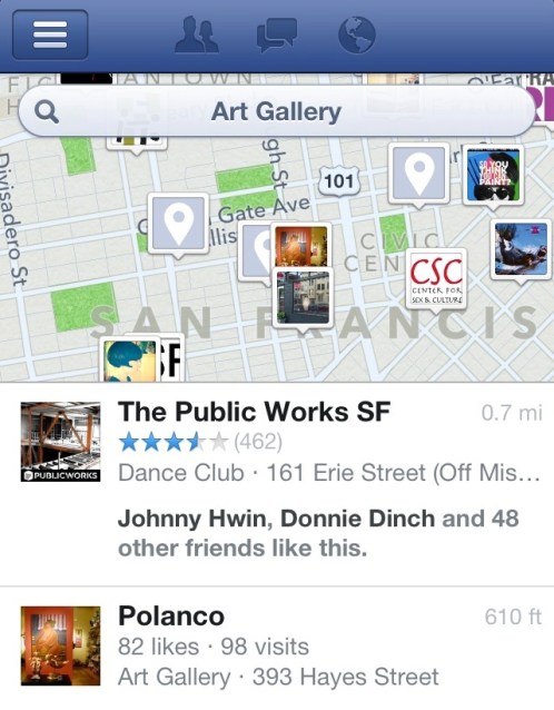 Facebook Art Gallery Search
