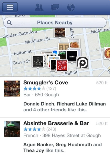 Facebook Nearby Map
