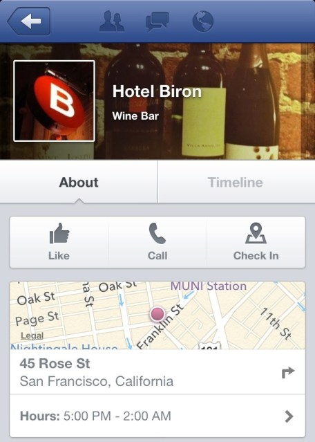Facebook Places Mobile