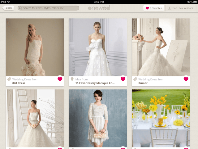 OneWed ipad favorites