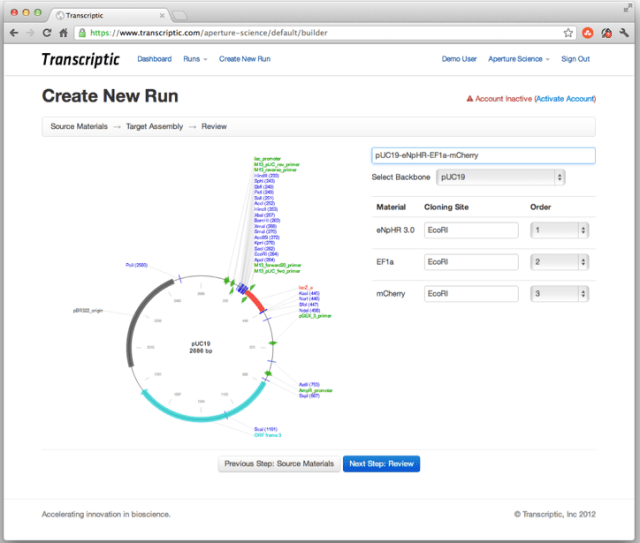 Transcriptic Screenshot 