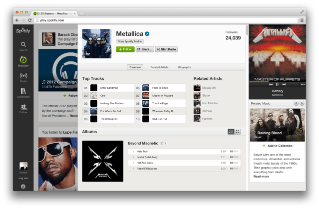 Spotify Metallica Discography