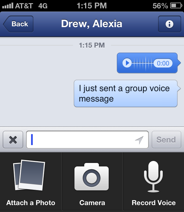 Facebook Mobile Voice Messaging