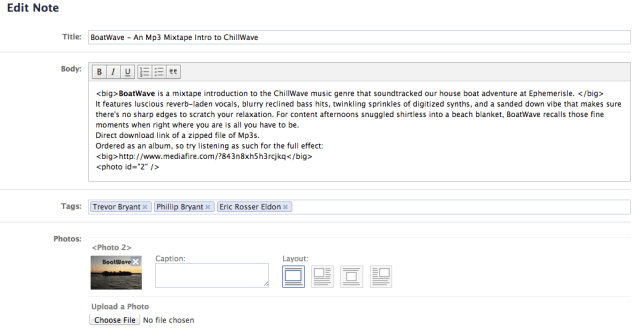 Facebook Notes