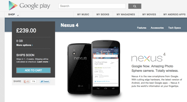 nexus 4 UK