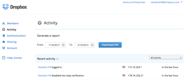 3. Activity Tab
