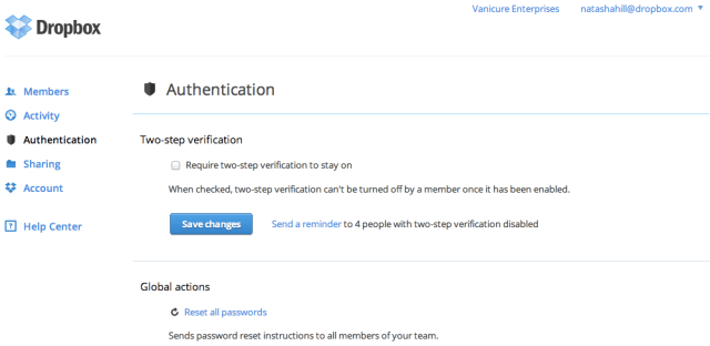 4. Authentication Tab