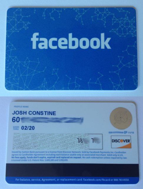Facebook Gift Card Photo