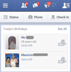 Facebook Gifts Mobile Push