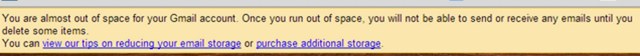 Gmail storage full