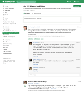 Nextdoor group page