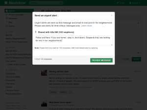 Nextdoor urgent alert