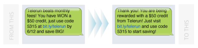 persado transformation 2 text message