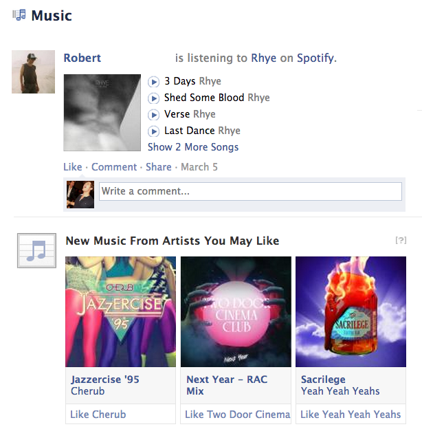 Facebook Music Feed