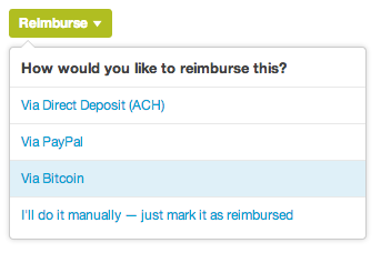 Reimburse Via Bitcoin