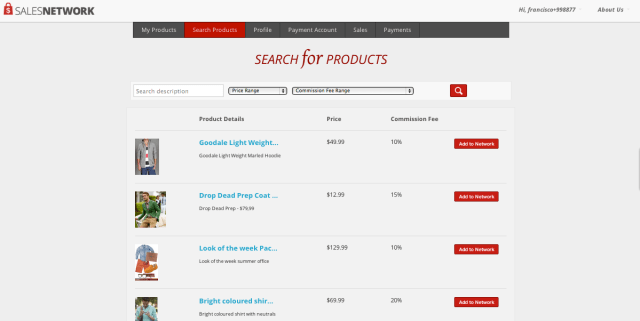 Select products to re-sell