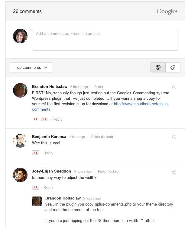 » G+ Comments for WordPress CloudHero