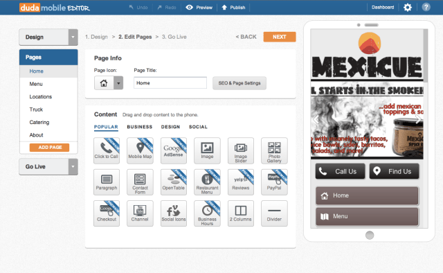Duda Site Builder - widgets