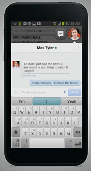 Facebook Chat Heads During Google Search