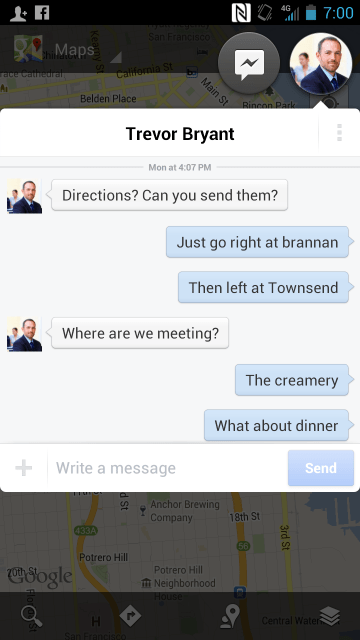 Facebook Chat Heads Map Multi-Tasking