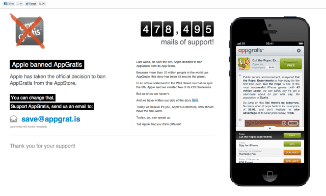 AppGratis petition