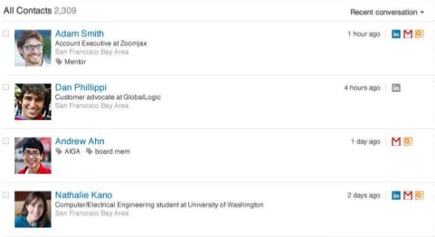 LinkedIn Contacts list