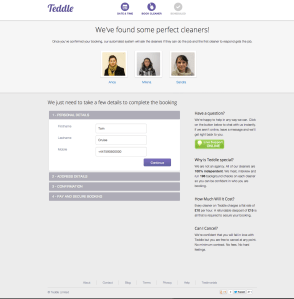 Teddle - Booking Page