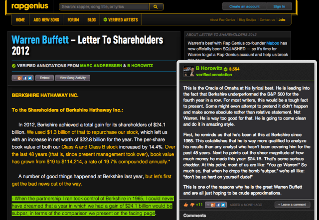 Ben Horowitz Annotates Warren Buffet