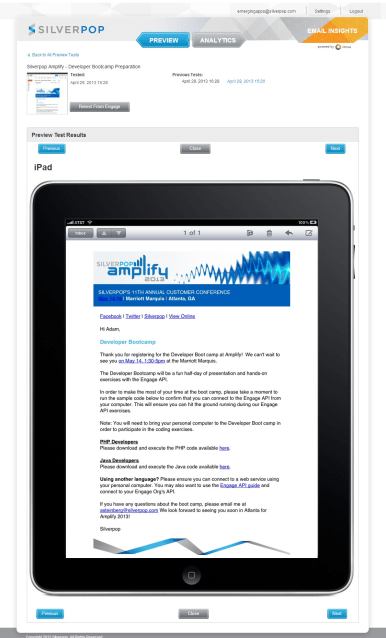 silverpop email insights