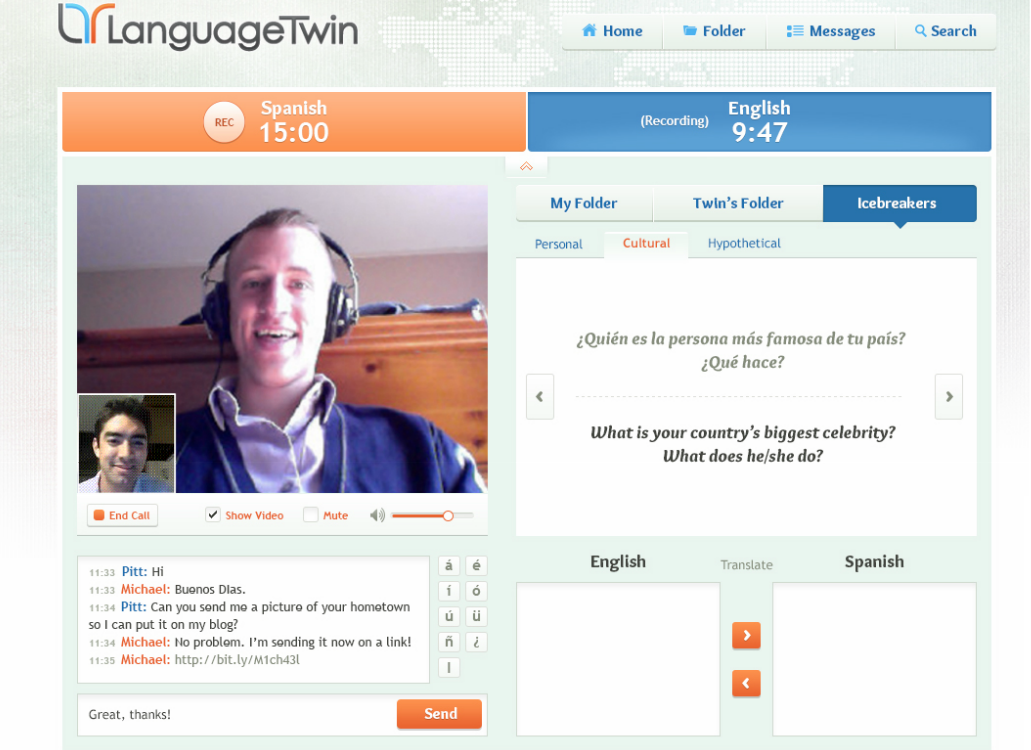 LanguageTwin Video Chat