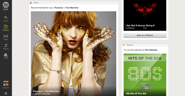 Spotify Discover screenshot