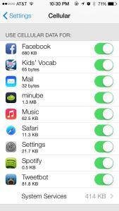app usage ios7