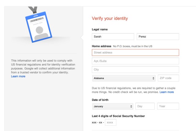 Verify your identity