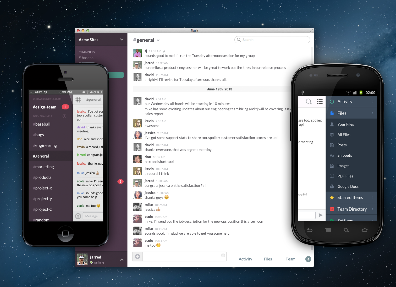 slack screen shots