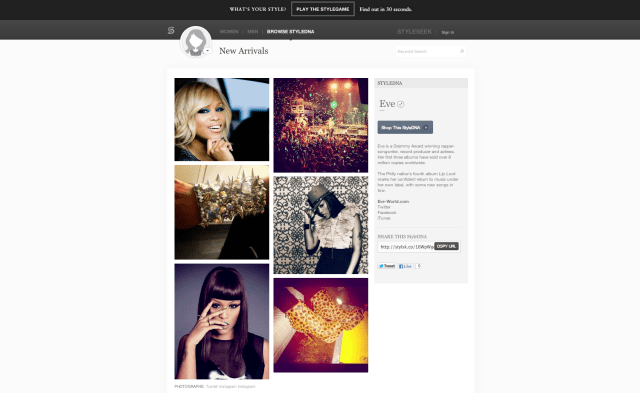 StyleSeek Screenshot - Eve StyleDNA