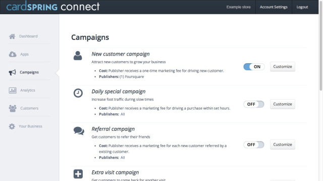 CardSpring Connect_campaigns