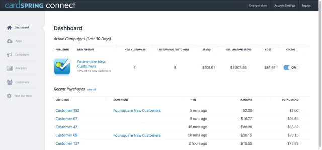 CardSpring Connect_dashboard