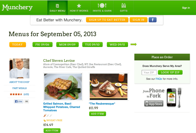 Menus-munchery