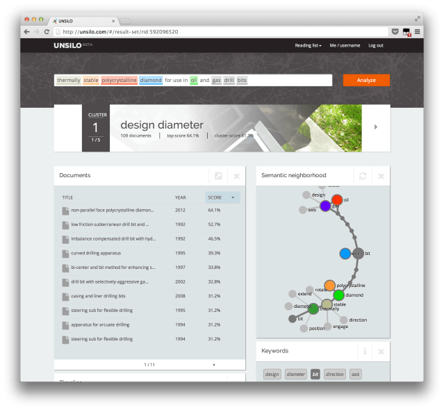Unsilo search results