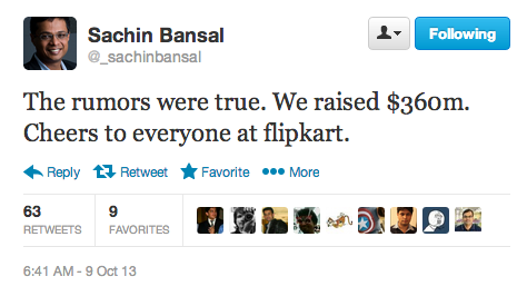 sachin bansal ceo flipkart funding