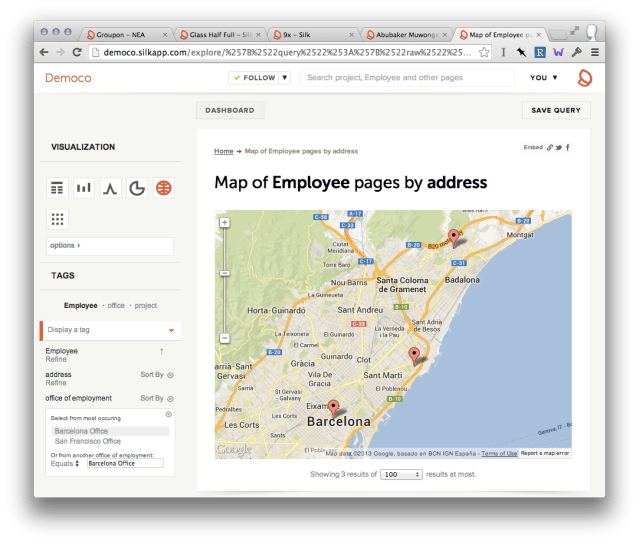 Silk employee map