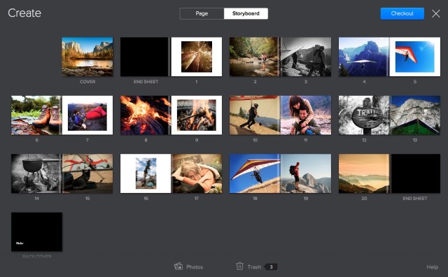 Flickr Photo Book storyboard